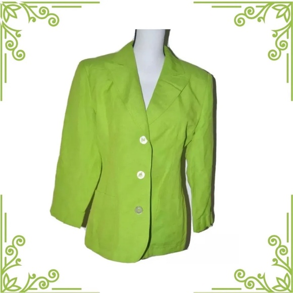 Women gorgeous winter vintage blazer Giorgio Sant Angelo size10 green - Picture 1 of 11